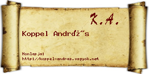 Koppel András névjegykártya