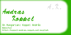 andras koppel business card
